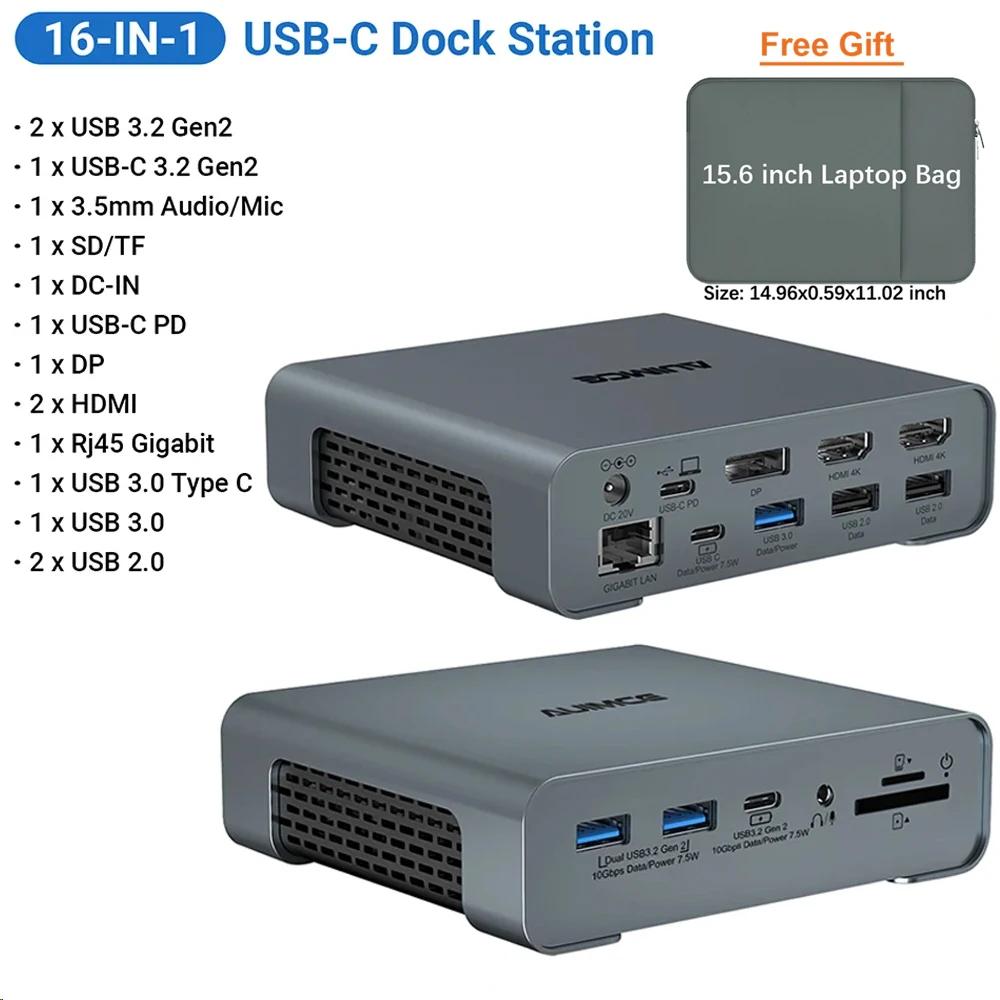  HP ƮϿ ŷ ̼ USB C Ʈ  2 HDMI ÷ Ʈ, 4K 60Hz SD TF ī , RJ45 AC 65W 